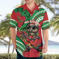 Mele Kalikimaka Hawaii Hawaiian Shirt Mongoose Santa With Ohia Lehua