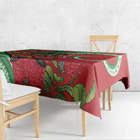 Mele Kalikimaka Hawaii Tablecloth Mongoose Santa With Ohia Lehua
