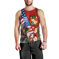United States And Tonga Men Tank Top USA Flag Eagle Mix Tongan Coat Of Arms Ngatu Pattern LT14 - Polynesian Pride