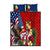 United States And Tonga Quilt Bed Set USA Flag Eagle Mix Tongan Coat Of Arms Ngatu Pattern LT14 Blue - Polynesian Pride