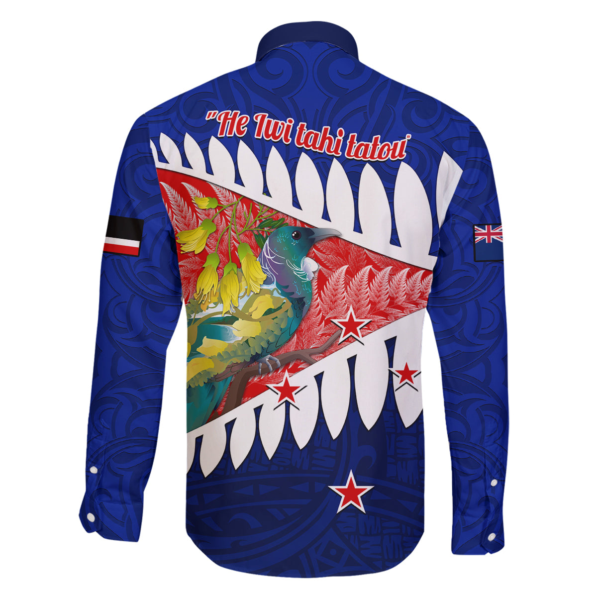 New Zealand Waitangi Day Family Matching Tank Maxi Dress and Hawaiian Shirt NZ Maori Tui Bird With Kowhai Flowers LT14 - Polynesian Pride