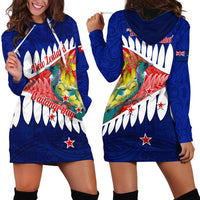 New Zealand Waitangi Day Hoodie Dress NZ Maori Tui Bird With Kowhai Flowers LT14 - Polynesian Pride