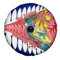 New Zealand Waitangi Day Spare Tire Cover NZ Maori Tui Bird With Kowhai Flowers LT14 - Polynesian Pride