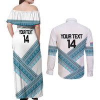 Custom Fiji Tapa Rugby 2025 Couples Matching Off Shoulder Maxi Dress and Long Sleeve Button Shirt Go Champions Fijiana