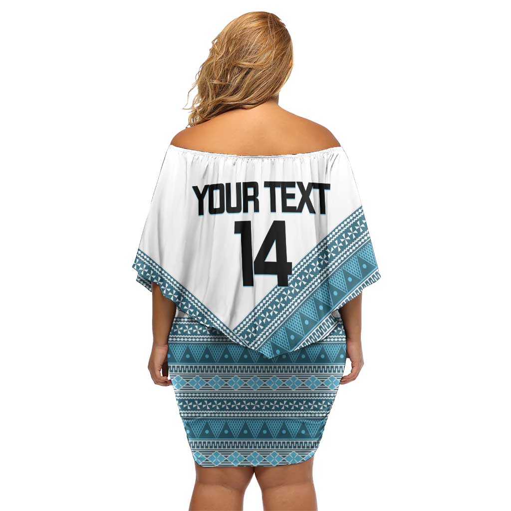 Custom Fiji Tapa Rugby 2025 Family Matching Off Shoulder Short Dress and Hawaiian Shirt Go Champions Fijiana