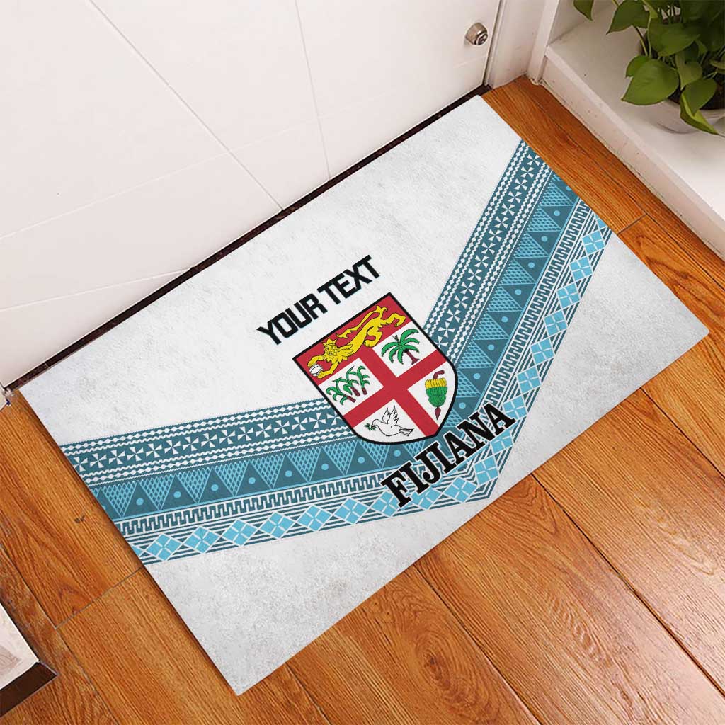 Custom Fiji Tapa Rugby 2025 Rubber Doormat Go Champions Fijiana