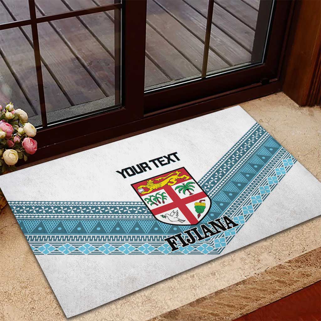 Custom Fiji Tapa Rugby 2025 Rubber Doormat Go Champions Fijiana