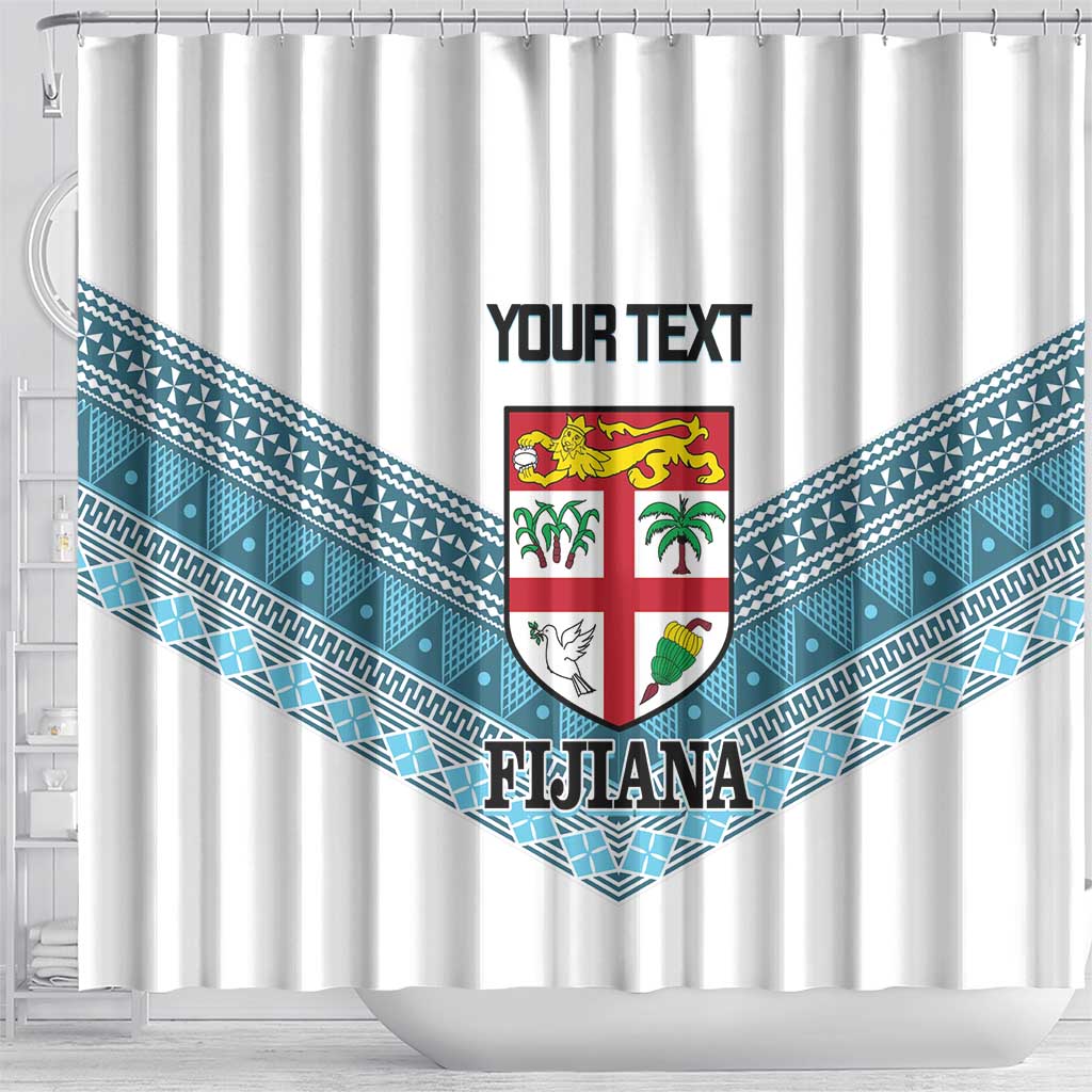 Custom Fiji Tapa Rugby 2025 Shower Curtain Go Champions Fijiana