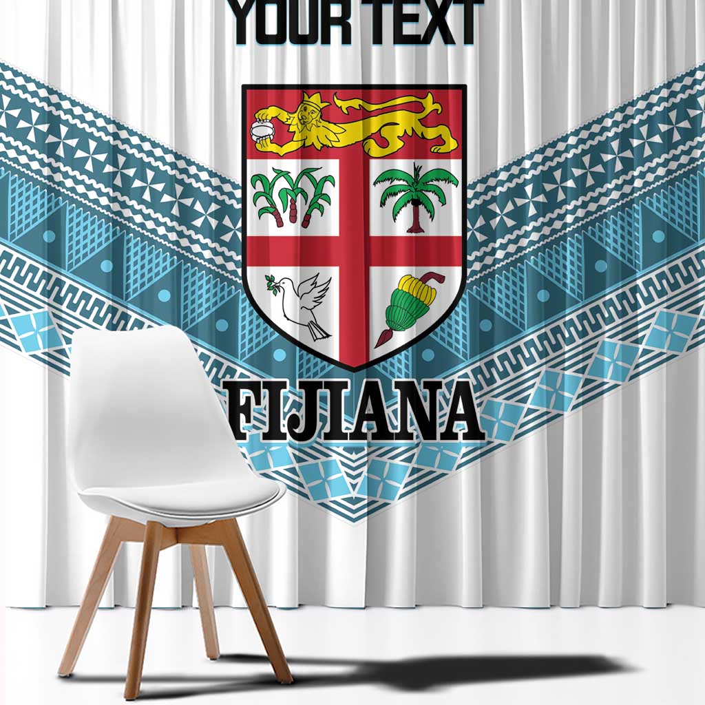 Custom Fiji Tapa Rugby 2025 Window Curtain Go Champions Fijiana