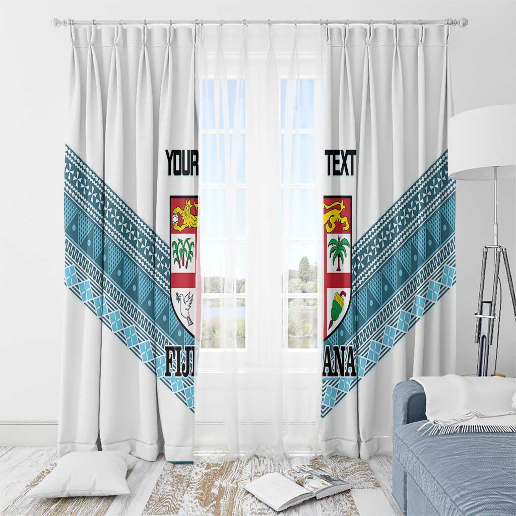 Custom Fiji Tapa Rugby 2025 Window Curtain Go Champions Fijiana