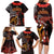 Cook Islands ANZAC Day Family Matching Long Sleeve Bodycon Dress and Hawaiian Shirt Poppies With Sea Turtle LT14 - Polynesian Pride