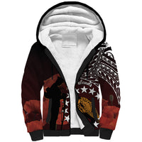 Cook Islands ANZAC Day Sherpa Hoodie Poppies With Sea Turtle LT14 Unisex Red - Polynesian Pride