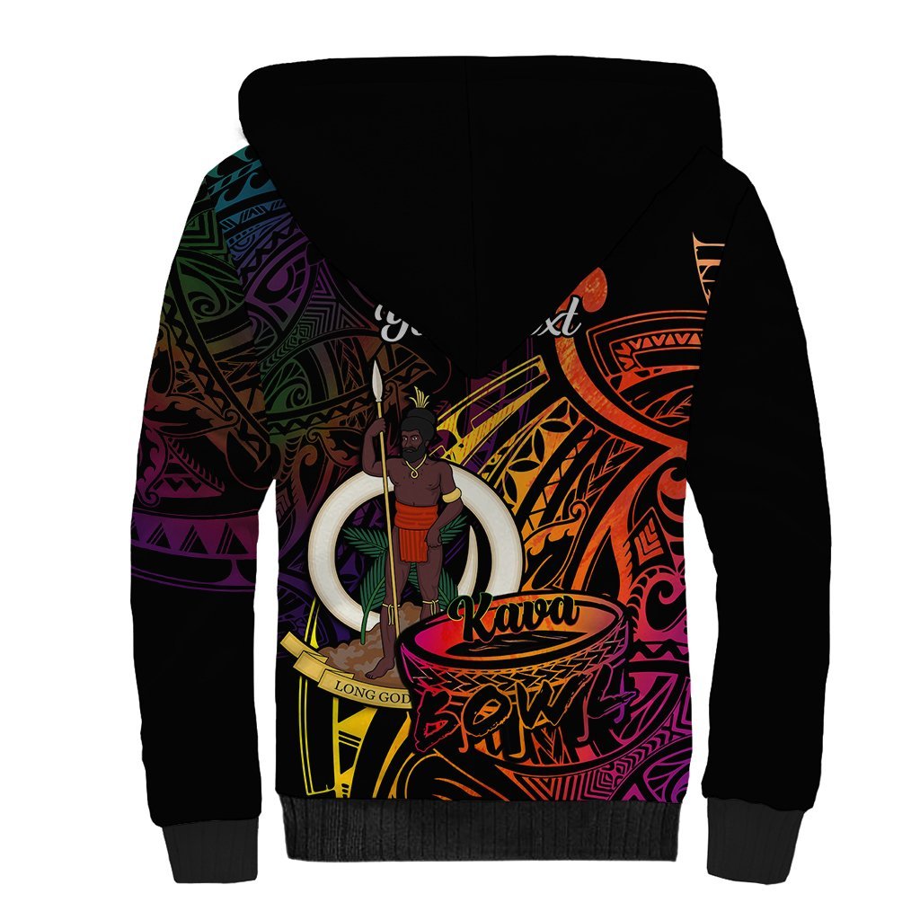 (Custom Personalised) Vanuatu Sherpa Hoodie Kava Bowl Mix Polynesian Gradient Style LT14 - Polynesian Pride