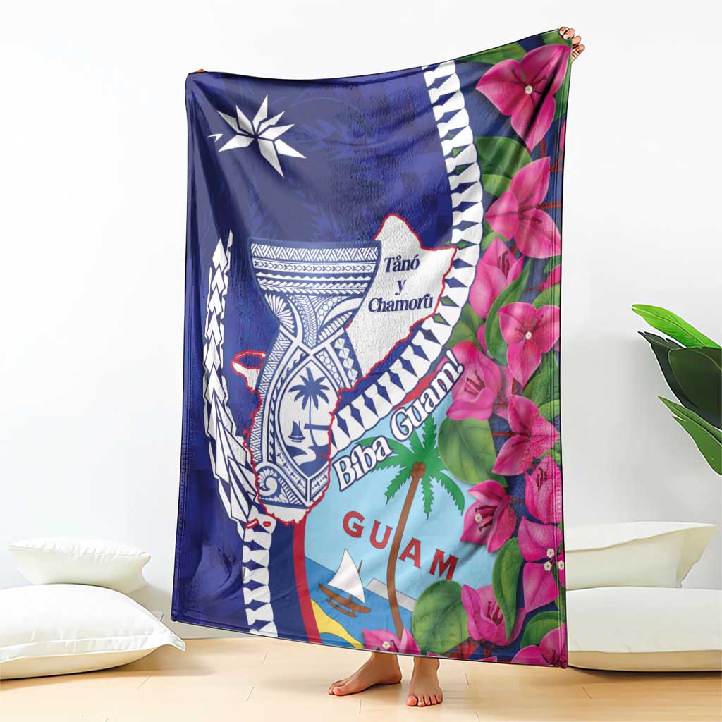 Biba Guam Liberation Day Blanket Tano y Chamoru Latte Stone Blue LT14 - Polynesian Pride