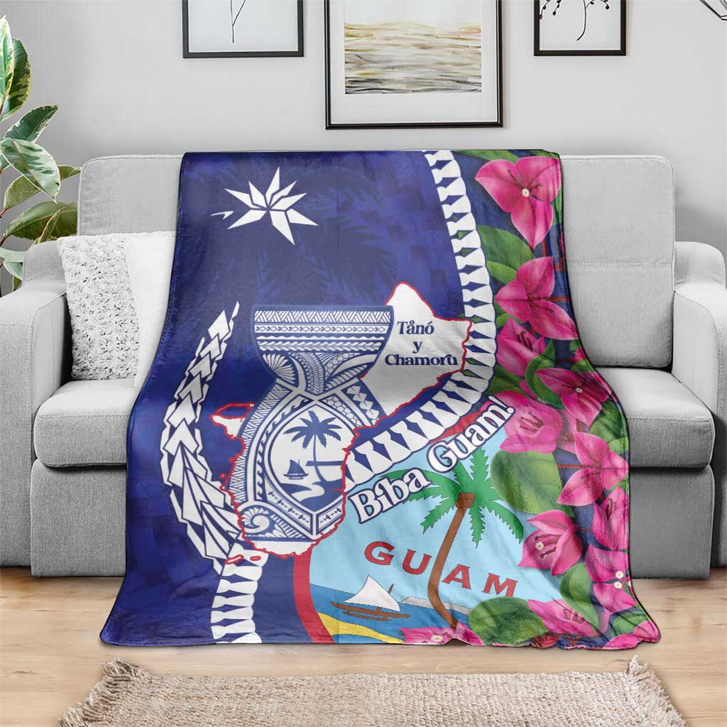 Biba Guam Liberation Day Blanket Tano y Chamoru Latte Stone Blue LT14 - Polynesian Pride