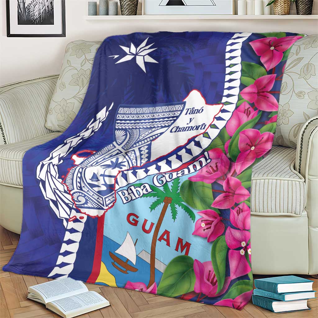 Biba Guam Liberation Day Blanket Tano y Chamoru Latte Stone Blue LT14 - Polynesian Pride