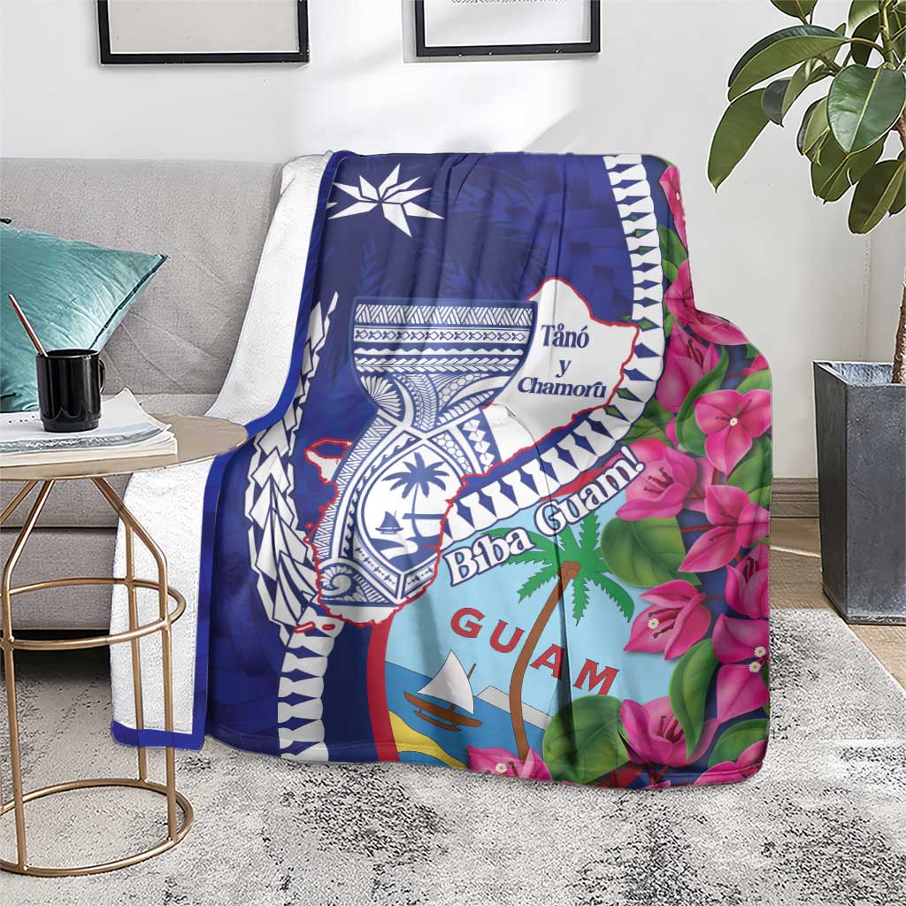 Biba Guam Liberation Day Blanket Tano y Chamoru Latte Stone Blue LT14 - Polynesian Pride