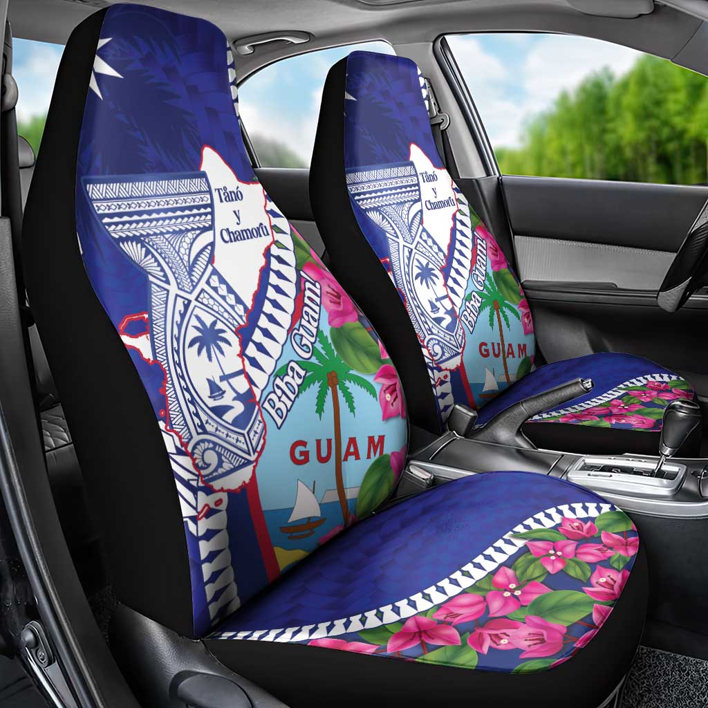 Biba Guam Liberation Day Car Seat Cover Tano y Chamoru Latte Stone Blue