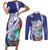 Biba Guam Liberation Day Couples Matching Short Sleeve Bodycon Dress and Long Sleeve Button Shirt Tano y Chamoru Latte Stone Blue