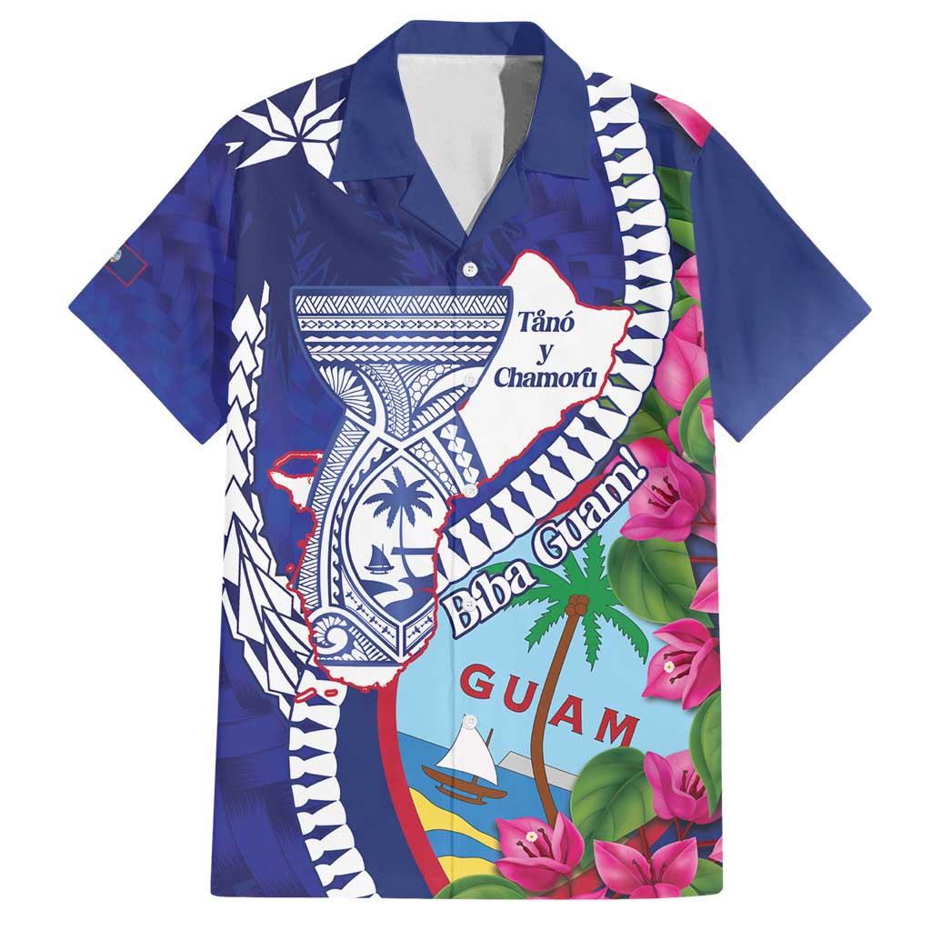 Biba Guam Liberation Day Family Matching Long Sleeve Bodycon Dress and Hawaiian Shirt Tano y Chamoru Latte Stone Blue