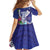 Biba Guam Liberation Day Family Matching Off The Shoulder Long Sleeve Dress and Hawaiian Shirt Tano y Chamoru Latte Stone Blue