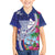 Biba Guam Liberation Day Family Matching Off The Shoulder Long Sleeve Dress and Hawaiian Shirt Tano y Chamoru Latte Stone Blue