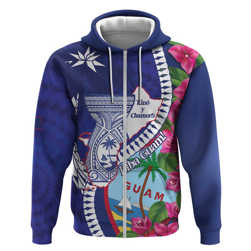 Biba Guam Liberation Day Hoodie Tano y Chamoru Latte Stone Blue