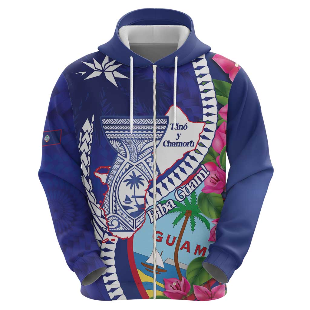 Biba Guam Liberation Day Hoodie Tano y Chamoru Latte Stone Blue