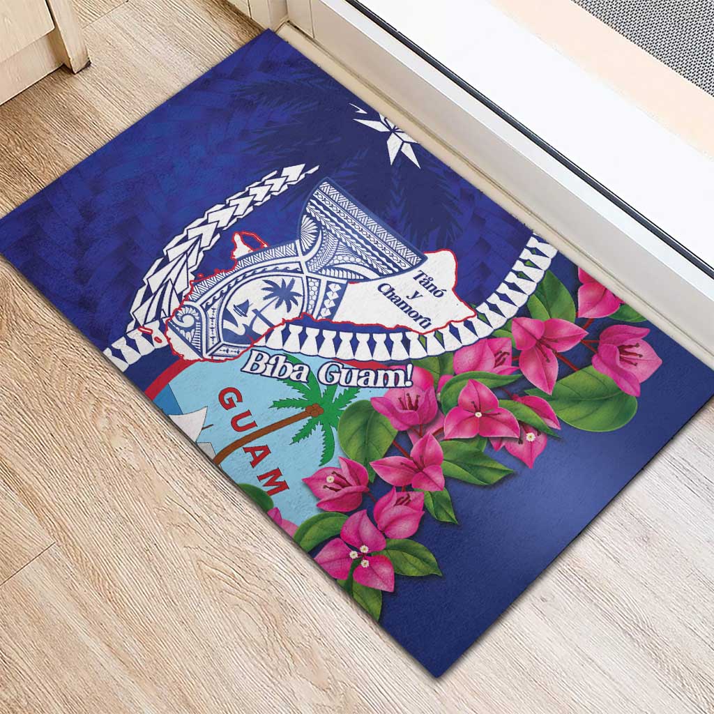 Biba Guam Liberation Day Rubber Doormat Tano y Chamoru Latte Stone Blue