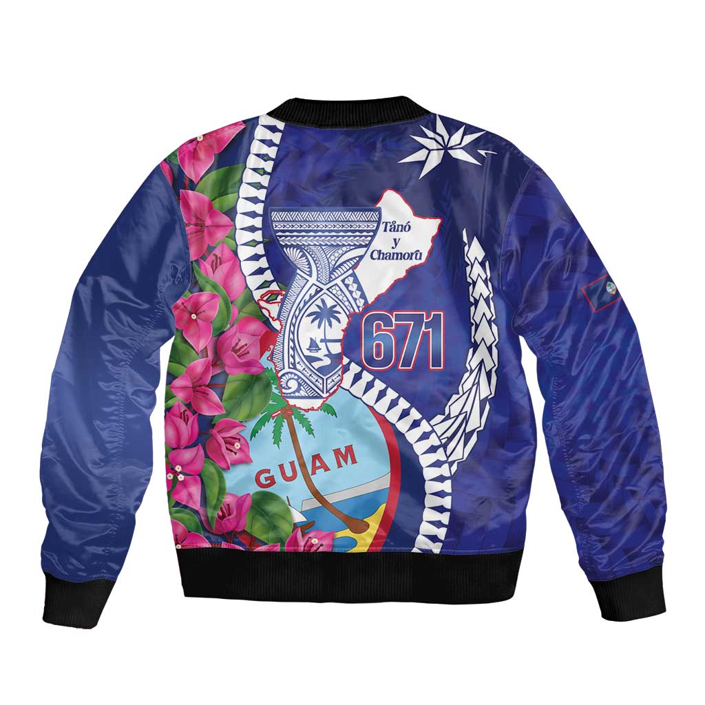 Biba Guam Liberation Day Sleeve Zip Bomber Jacket Tano y Chamoru Latte Stone Blue LT14 - Polynesian Pride
