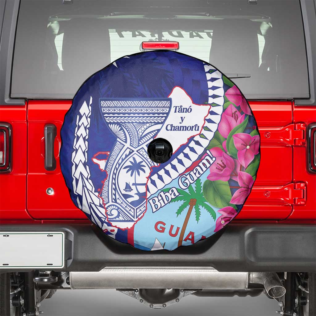 Biba Guam Liberation Day Spare Tire Cover Tano y Chamoru Latte Stone Blue