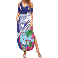 Biba Guam Liberation Day Summer Maxi Dress Tano y Chamoru Latte Stone Blue