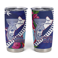 Biba Guam Liberation Day Tumbler Cup Tano y Chamoru Latte Stone Blue