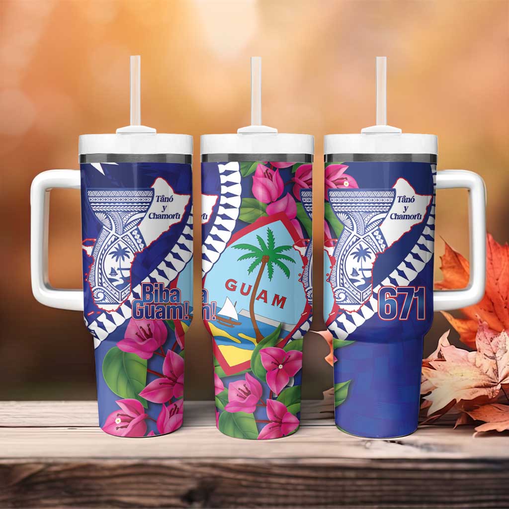 Biba Guam Liberation Day Tumbler With Handle Tano y Chamoru Latte Stone Blue