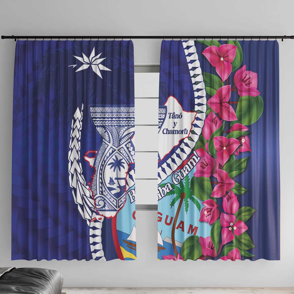 Biba Guam Liberation Day Window Curtain Tano y Chamoru Latte Stone Blue