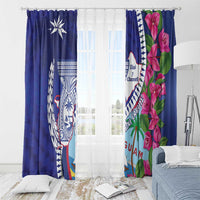 Biba Guam Liberation Day Window Curtain Tano y Chamoru Latte Stone Blue