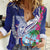 Biba Guam Liberation Day Women Casual Shirt Tano y Chamoru Latte Stone Blue
