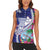 Biba Guam Liberation Day Women Sleeveless Polo Shirt Tano y Chamoru Latte Stone Blue