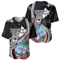 Biba Guam Liberation Day Baseball Jersey Tano y Chamoru Latte Stone Black