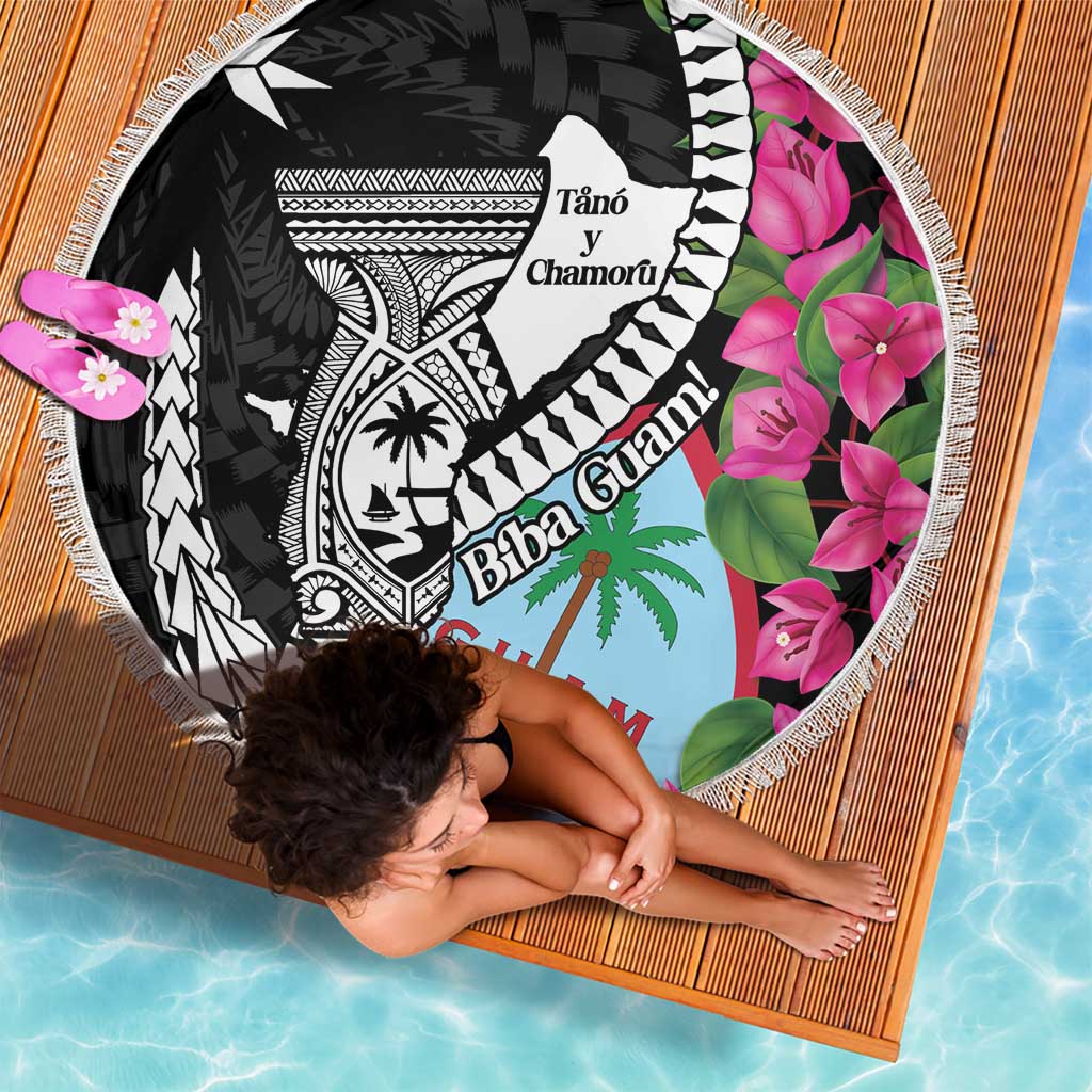 Biba Guam Liberation Day Beach Blanket Tano y Chamoru Latte Stone Black