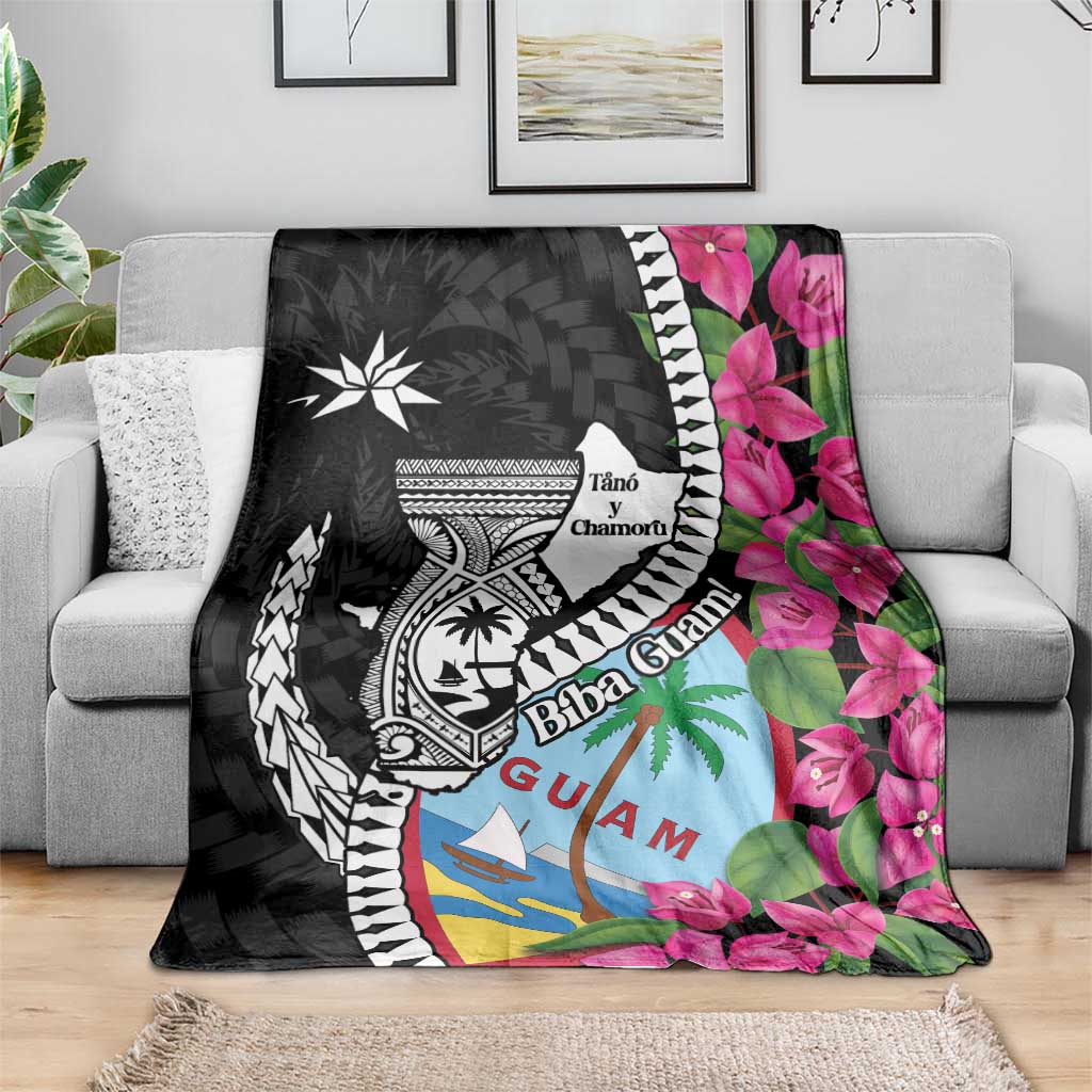 Biba Guam Liberation Day Blanket Tano y Chamoru Latte Stone Black LT14 - Polynesian Pride