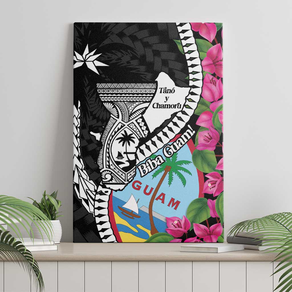 Biba Guam Liberation Day Canvas Wall Art Tano y Chamoru Latte Stone Black