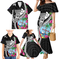 Biba Guam Liberation Day Family Matching Mermaid Dress and Hawaiian Shirt Tano y Chamoru Latte Stone Black