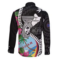 Biba Guam Liberation Day Family Matching Short Sleeve Bodycon Dress and Hawaiian Shirt Tano y Chamoru Latte Stone Black