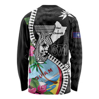 Biba Guam Liberation Day Long Sleeve Shirt Tano y Chamoru Latte Stone Black