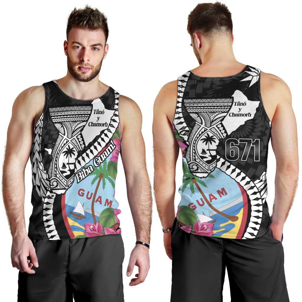 Biba Guam Liberation Day Men Tank Top Tano y Chamoru Latte Stone Black