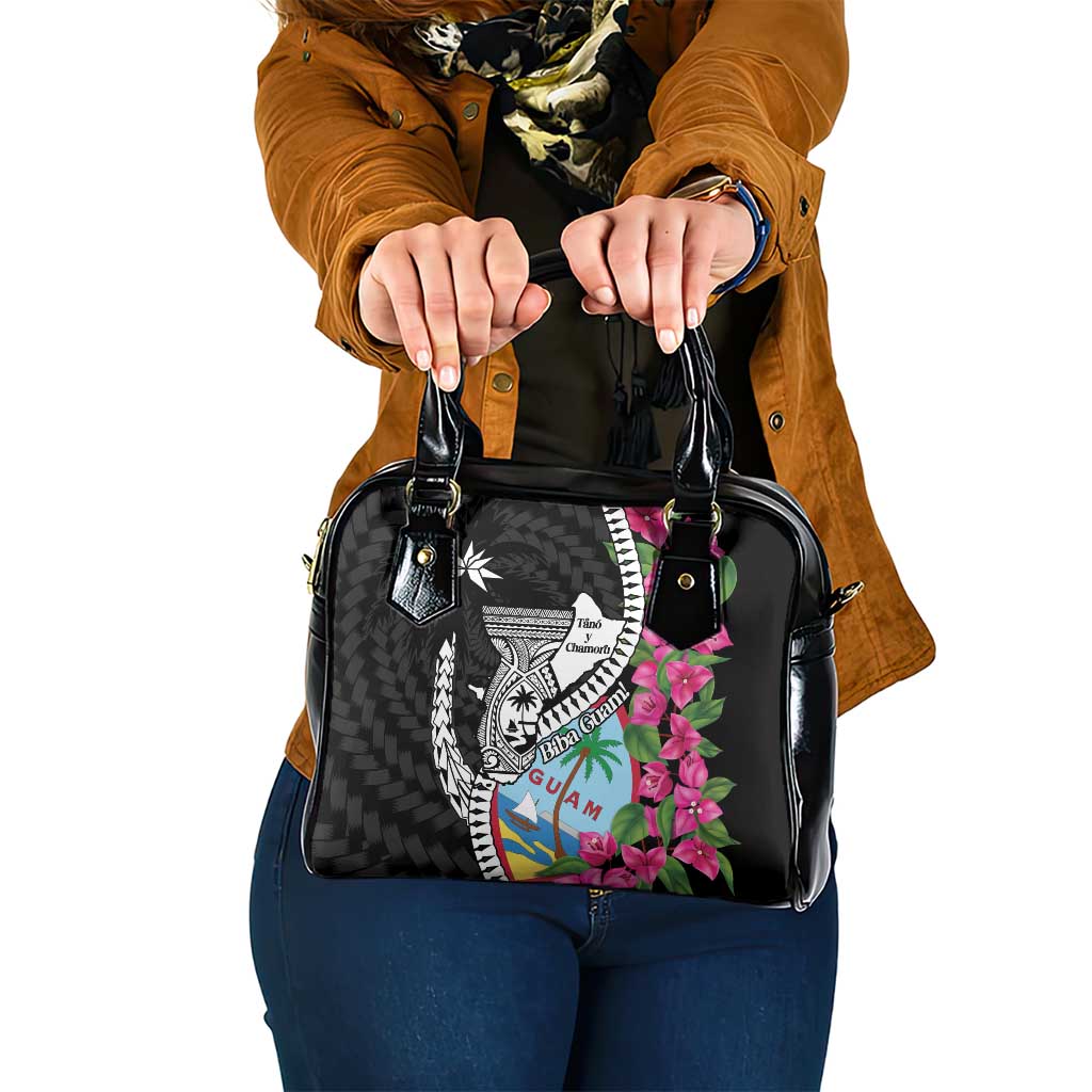 Biba Guam Liberation Day Shoulder Handbag Tano y Chamoru Latte Stone Black LT14 One Size Black - Polynesian Pride