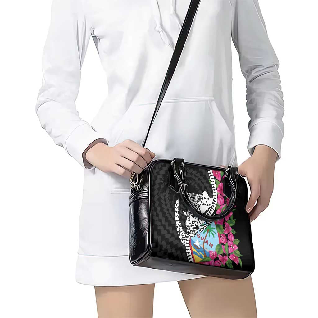 Biba Guam Liberation Day Shoulder Handbag Tano y Chamoru Latte Stone Black LT14 - Polynesian Pride