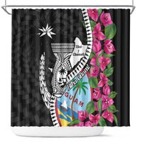 Biba Guam Liberation Day Shower Curtain Tano y Chamoru Latte Stone Black