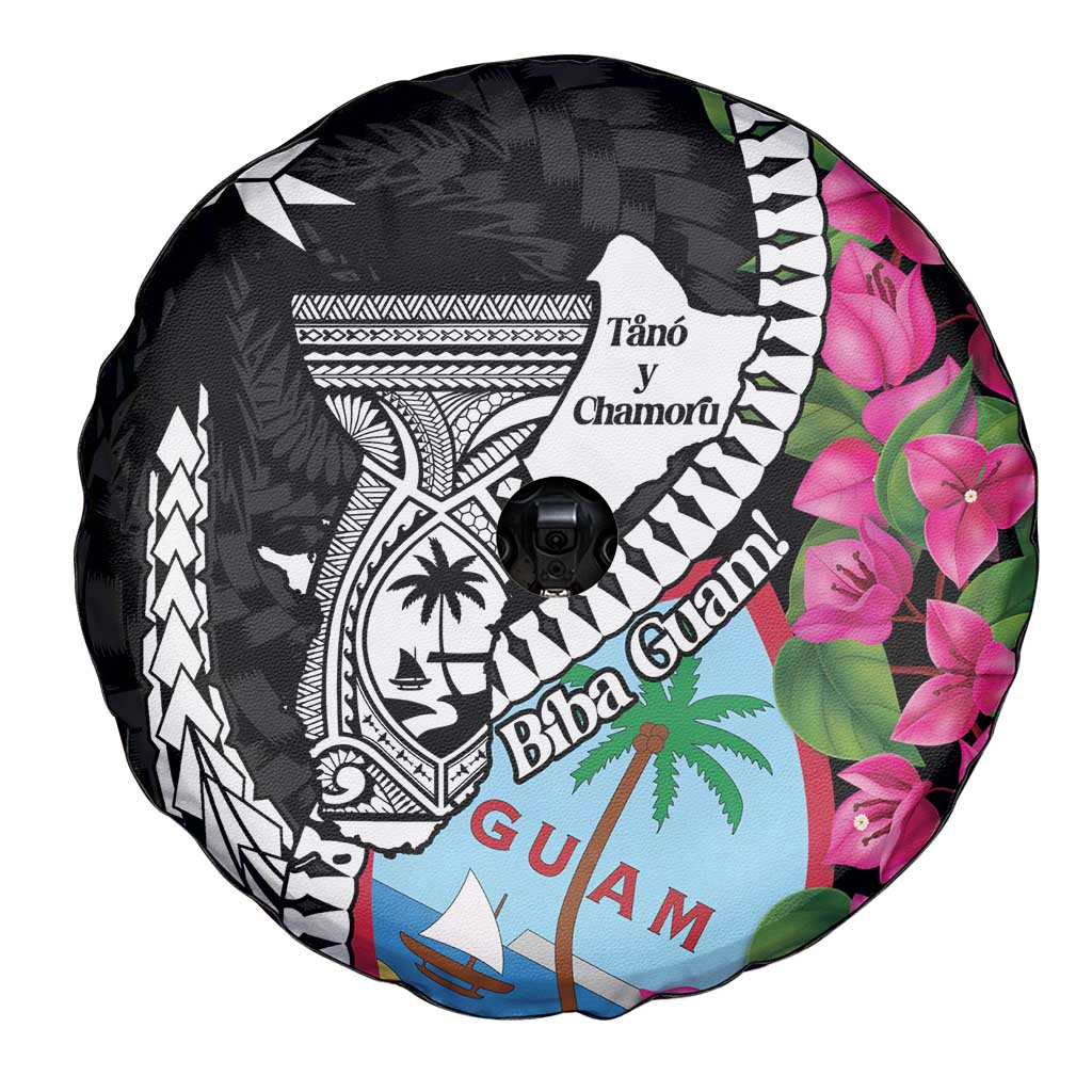 Biba Guam Liberation Day Spare Tire Cover Tano y Chamoru Latte Stone Black